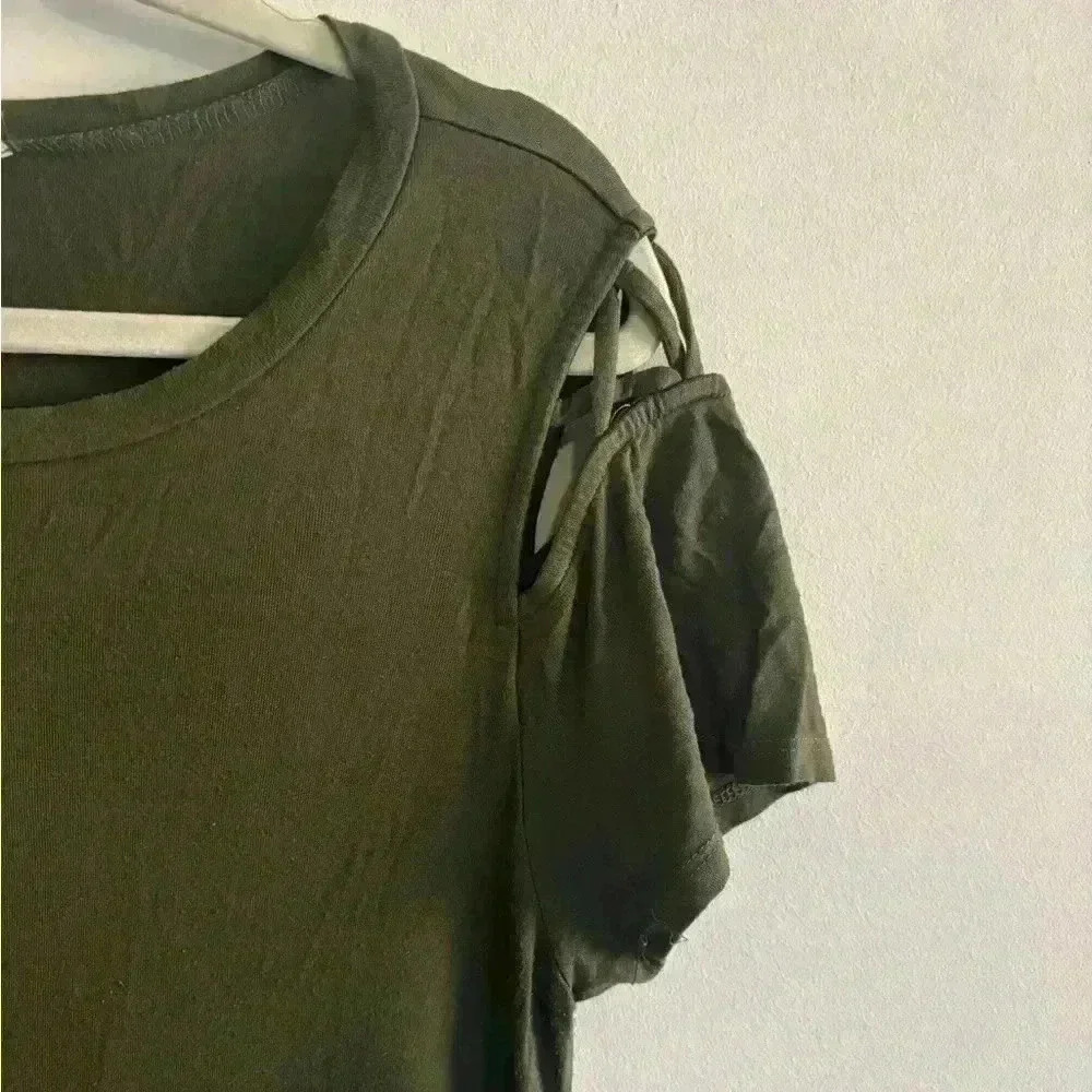 Alya Olive Short Sleeve Shift Dress - Picture 3 of 6